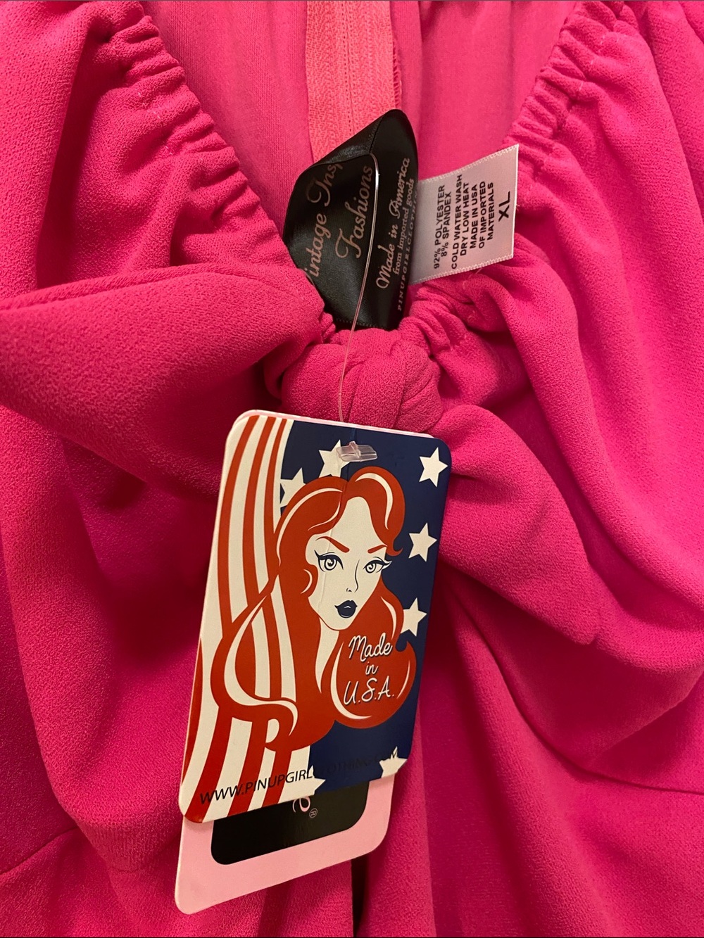 Pinup couture hot pink Natalie dress - Picture 6 of 6